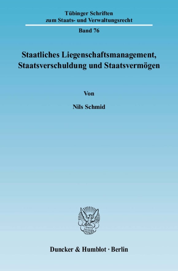 Cover Staatliches Liegenschaftsmanagement, Staatsverschuldung und Staatsvermögen