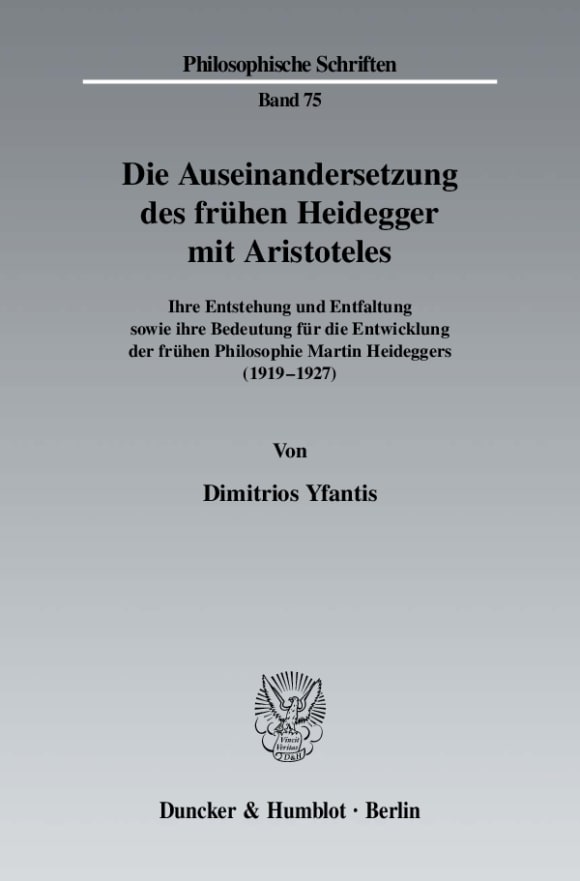 Cover Die Auseinandersetzung des frühen Heidegger mit Aristoteles