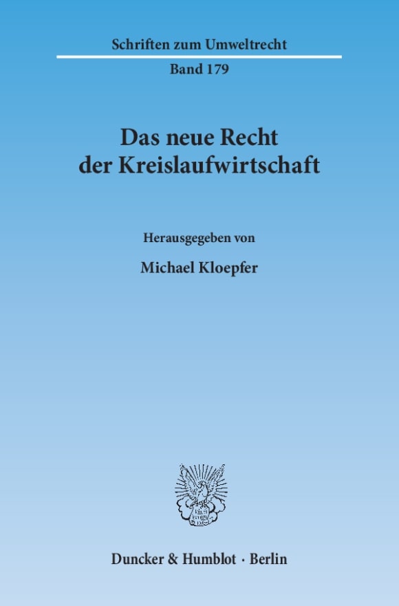 Cover Das neue Recht der Kreislaufwirtschaft