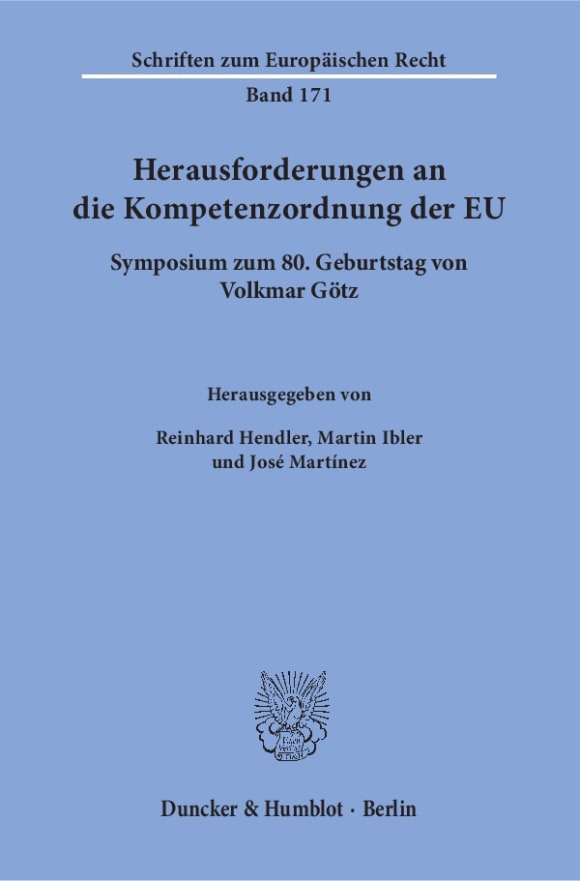 Cover Herausforderungen an die Kompetenzordnung der EU