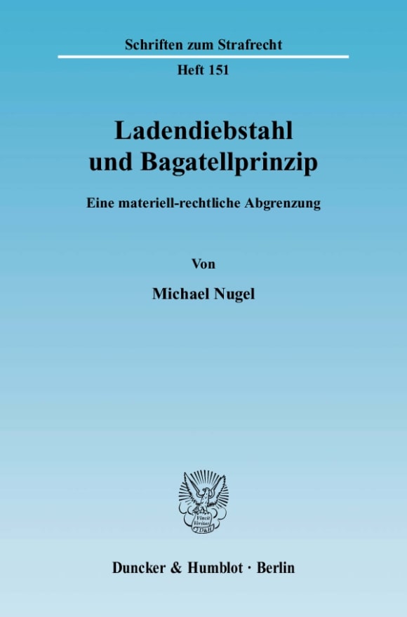 Cover Ladendiebstahl und Bagatellprinzip