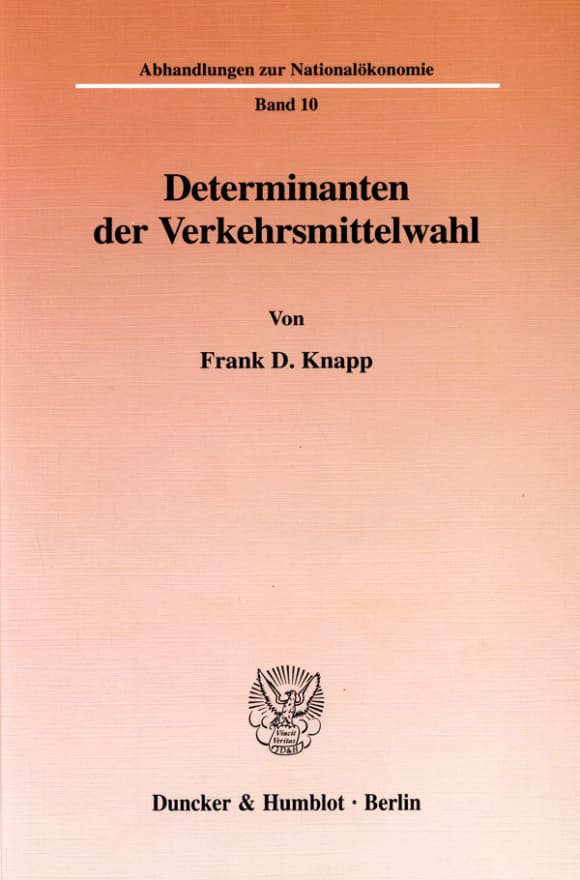 Cover Determinanten der Verkehrsmittelwahl