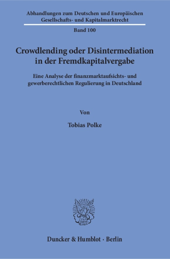 Cover Crowdlending oder Disintermediation in der Fremdkapitalvergabe