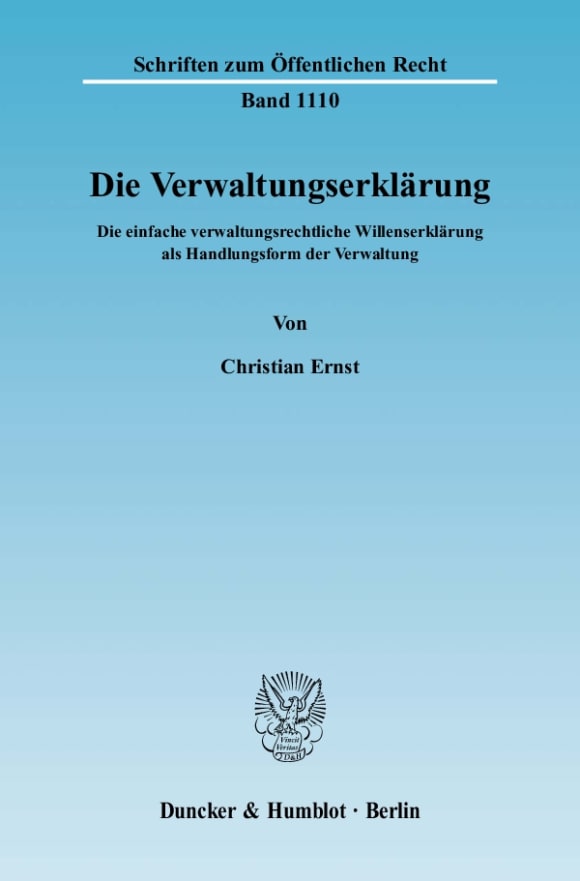 Cover Die Verwaltungserklärung