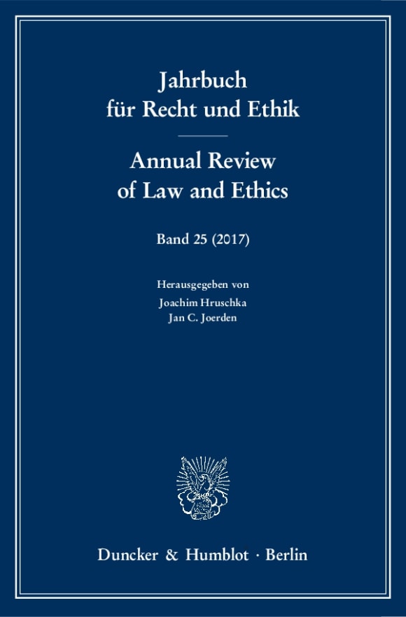 Cover Jahrbuch für Recht und Ethik / Annual Review of Law and Ethics