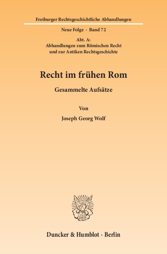 Cover Recht im frühen Rom