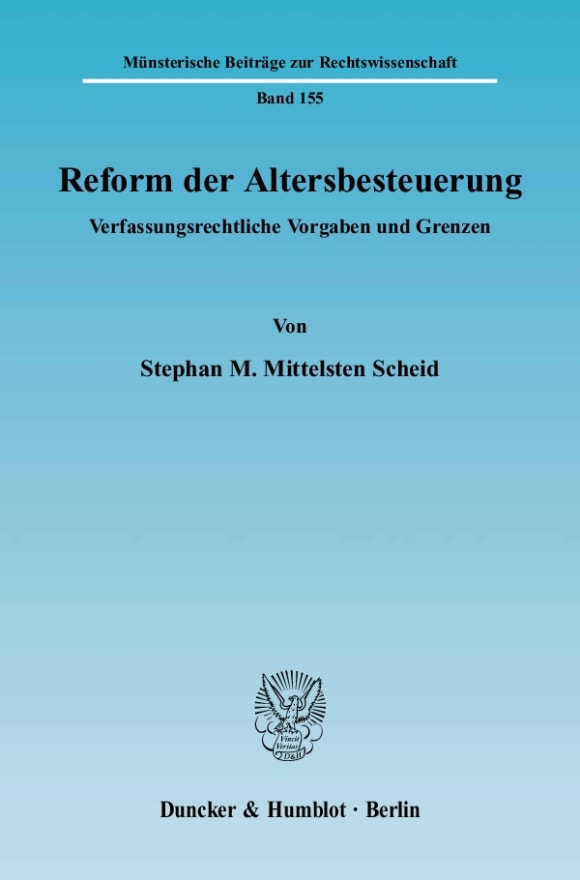 Cover Reform der Altersbesteuerung