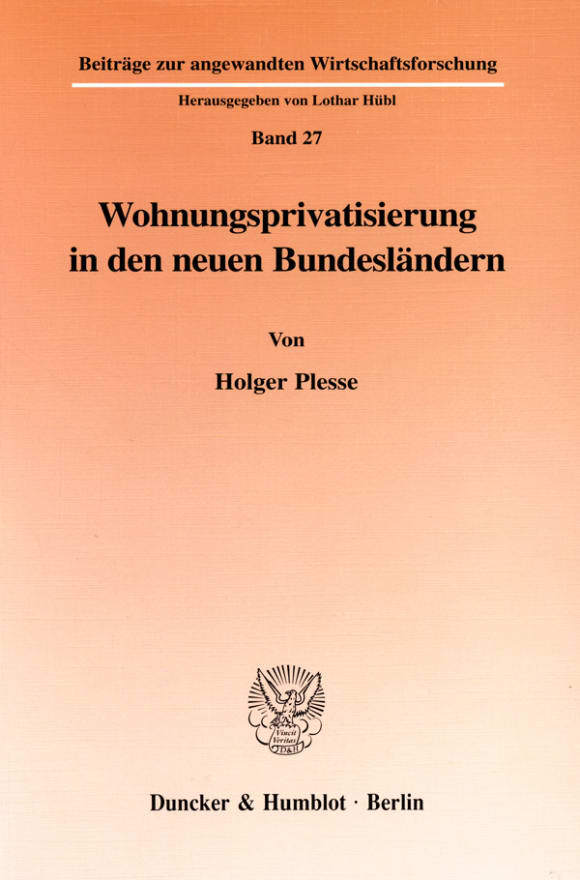 Cover Wohnungsprivatisierung in den neuen Bundesländern