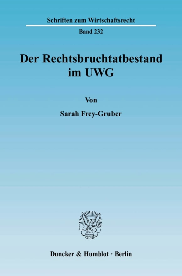 Cover Der Rechtsbruchtatbestand im UWG