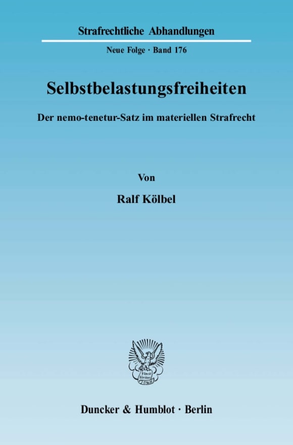 Cover Selbstbelastungsfreiheiten