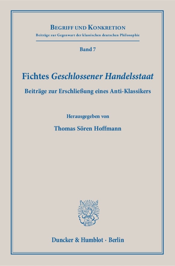 Cover Fichtes »Geschlossener Handelsstaat«