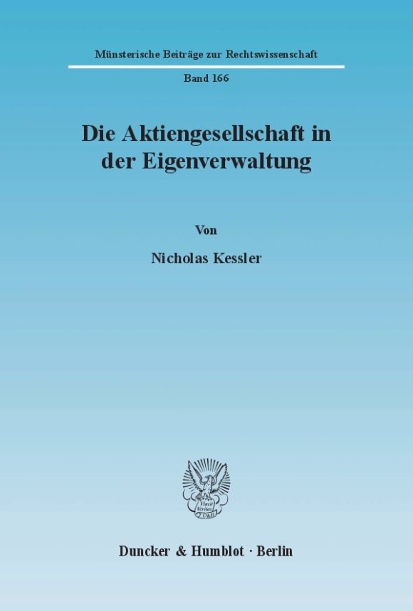 Cover Die Aktiengesellschaft in der Eigenverwaltung