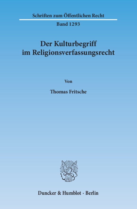 Cover Der Kulturbegriff im Religionsverfassungsrecht