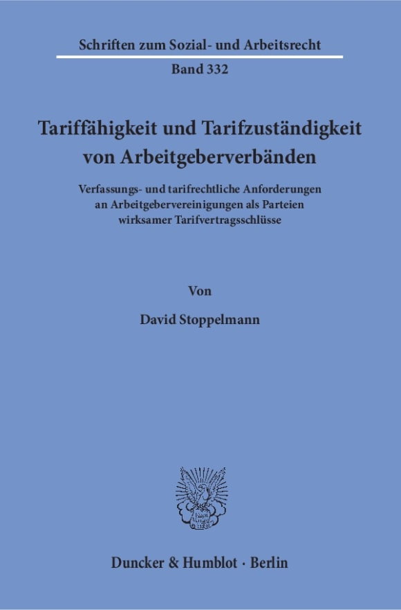 Cover Tariffähigkeit und Tarifzuständigkeit von Arbeitgeberverbänden