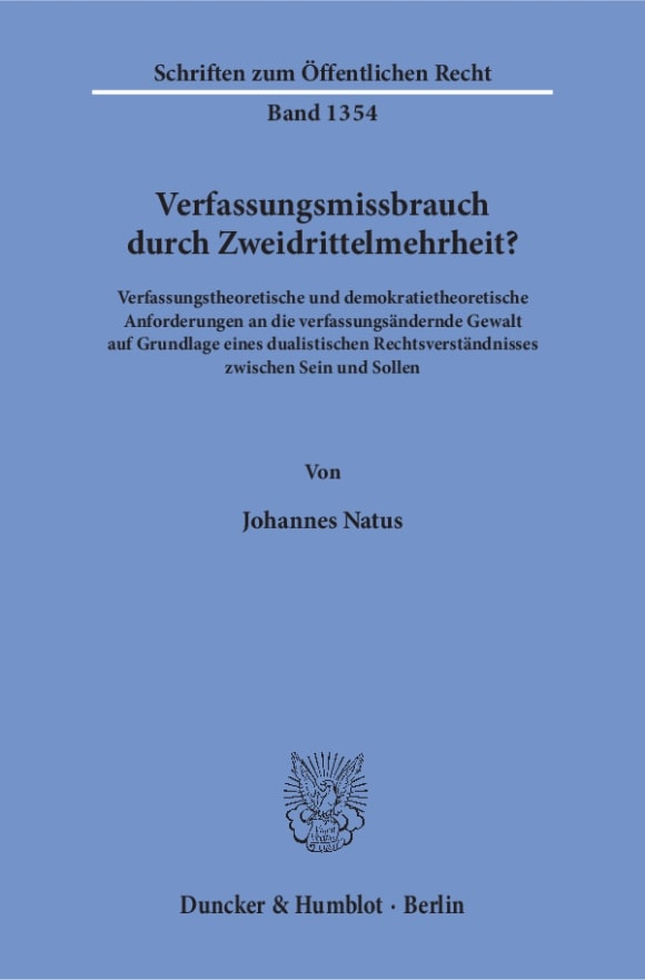 Cover Verfassungsmissbrauch durch Zweidrittelmehrheit?