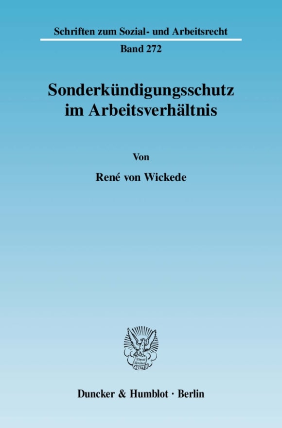 Cover Sonderkündigungsschutz im Arbeitsverhältnis