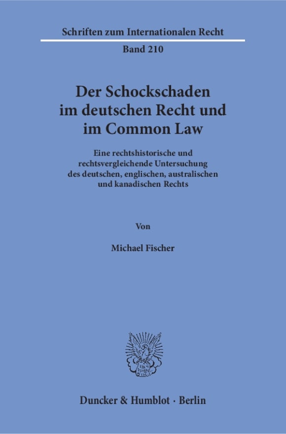 Cover Der Schockschaden im deutschen Recht und im Common Law