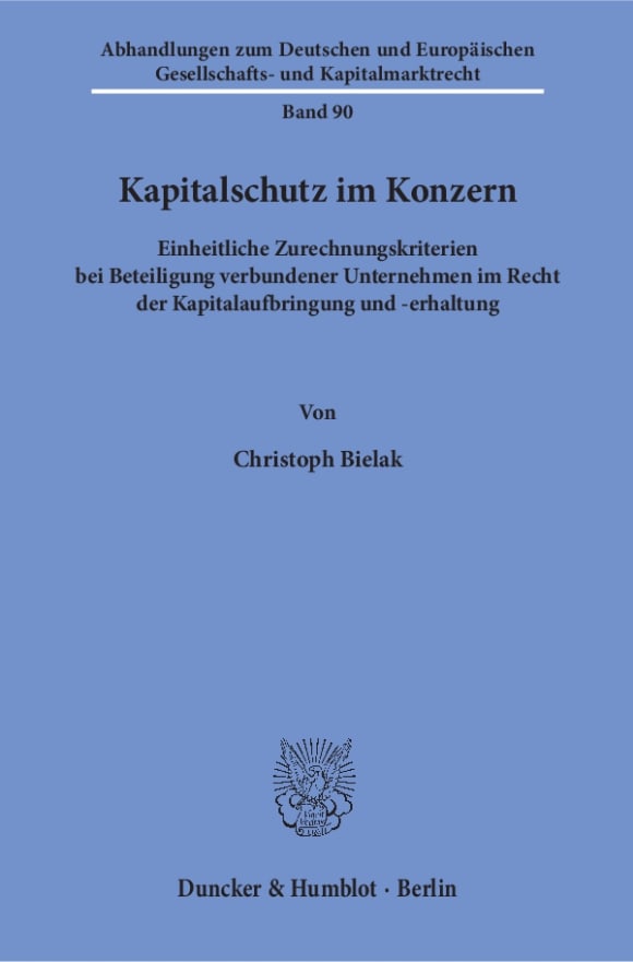 Cover Kapitalschutz im Konzern