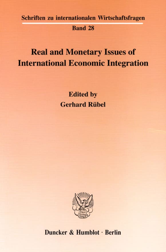 Cover Real and Monetary Issues of International Economic Integration