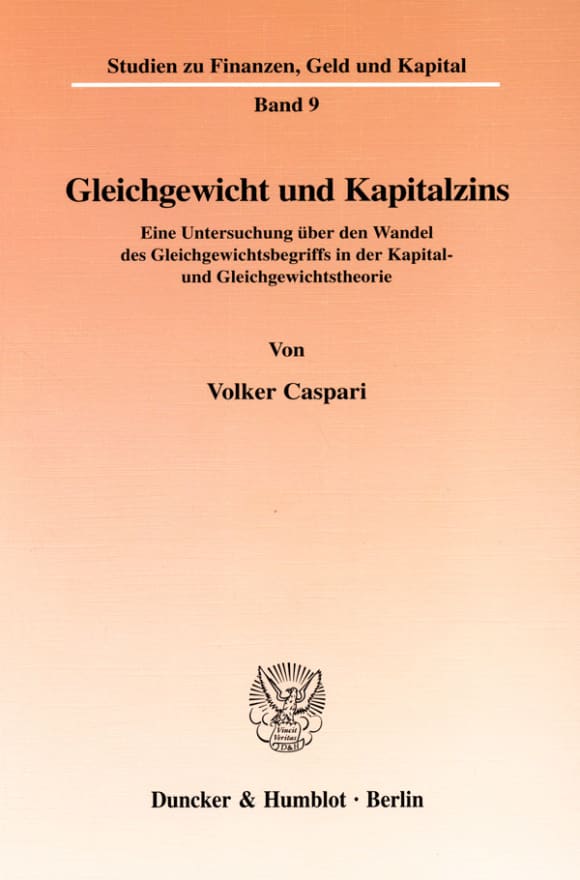 Cover Gleichgewicht und Kapitalzins