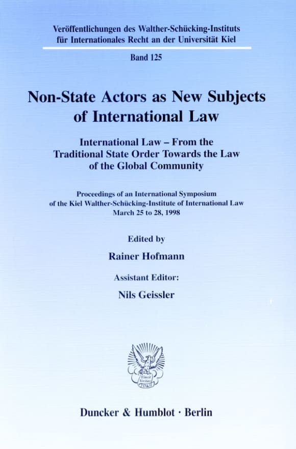 Cover Non-State Actors as New Subjects of International Law