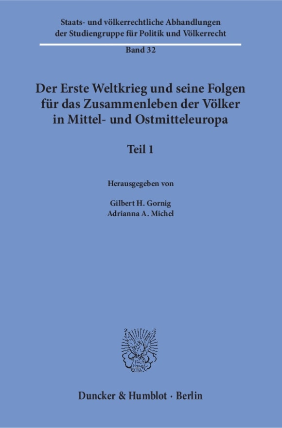 Cover Der Erste Weltkrieg und seine Folgen für das Zusammenleben der Völker in Mittel- und Ostmitteleuropa