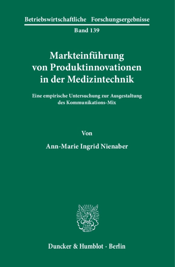 Cover Markteinführung von Produktinnovationen in der Medizintechnik