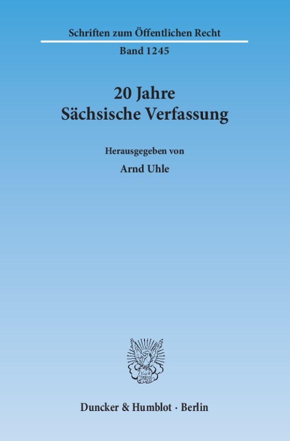 Cover 20 Jahre Sächsische Verfassung