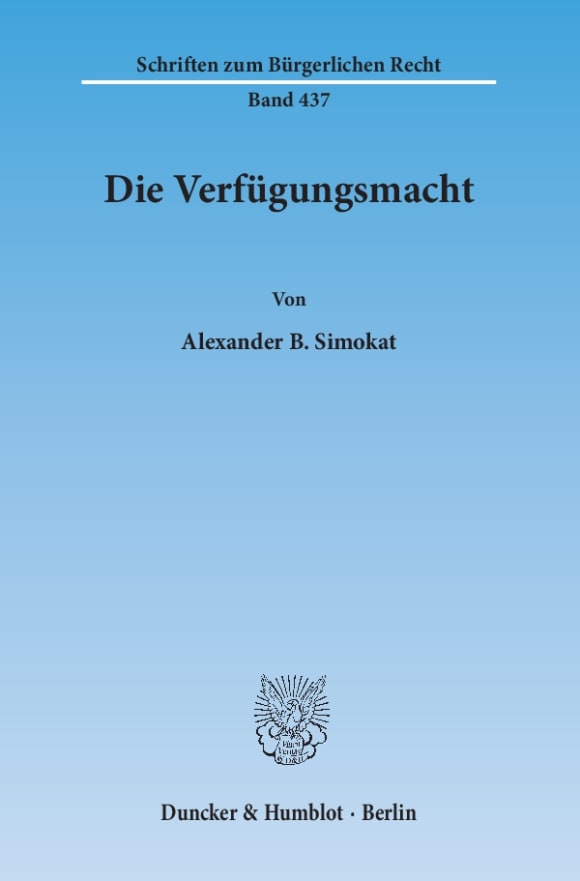 Cover Die Verfügungsmacht