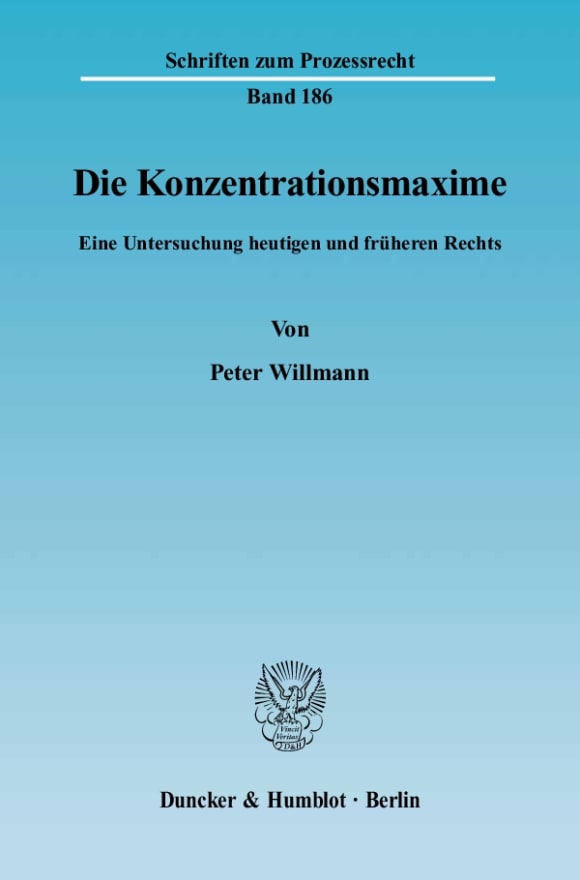 Cover Die Konzentrationsmaxime