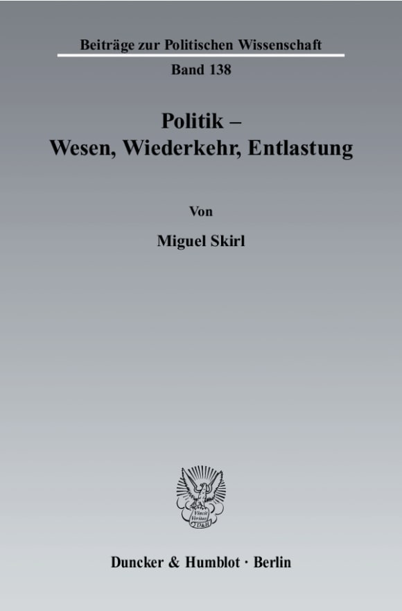 Cover Politik - Wesen, Wiederkehr, Entlastung