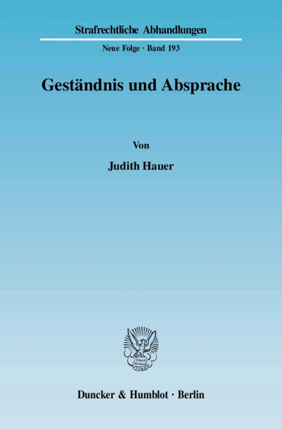 Cover Geständnis und Absprache