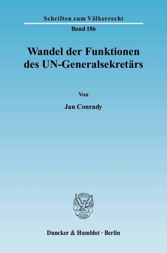 Cover Wandel der Funktionen des UN-Generalsekretärs