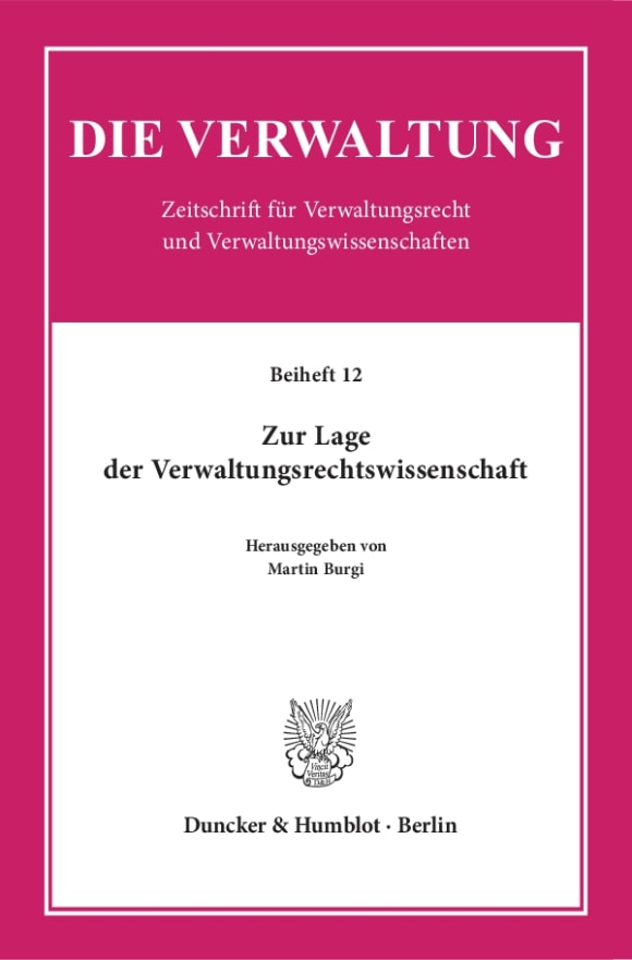 Cover Die Verwaltung. Beihefte (BH VERW)