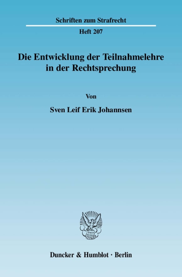 Cover Die Entwicklung der Teilnahmelehre in der Rechtsprechung