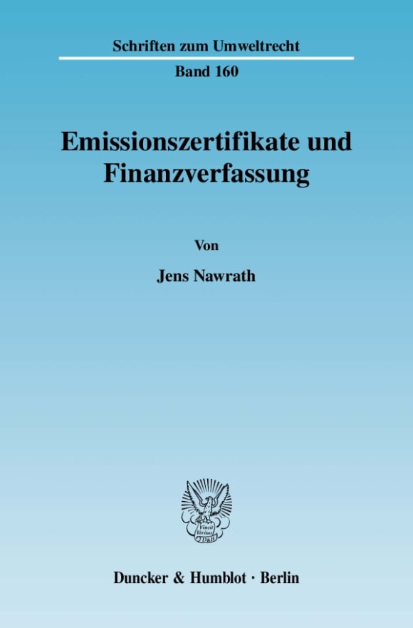 Cover Emissionszertifikate und Finanzverfassung