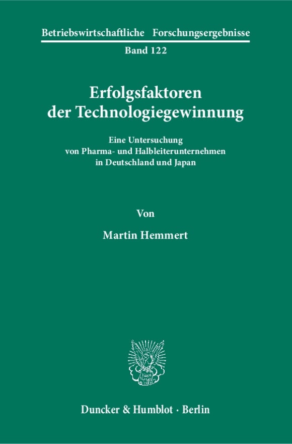 Cover Erfolgsfaktoren der Technologiegewinnung