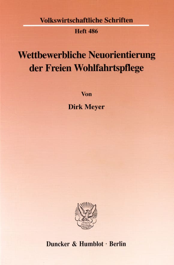 Cover Wettbewerbliche Neuorientierung der Freien Wohlfahrtspflege