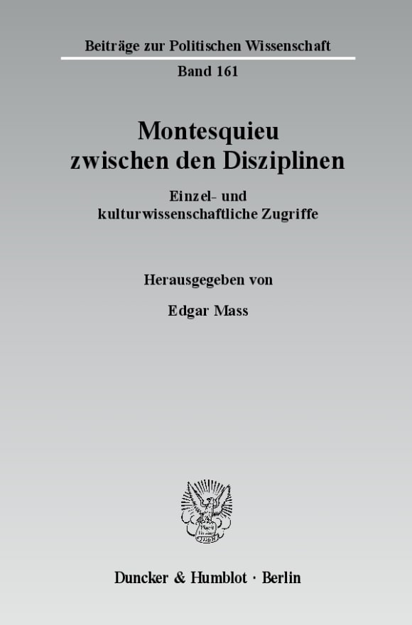 Cover Montesquieu zwischen den Disziplinen