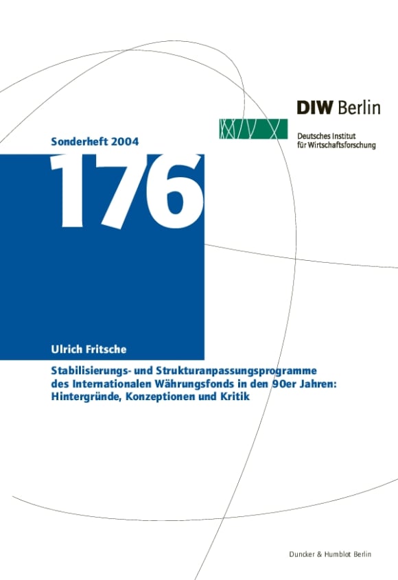 Cover Deutsches Institut für Wirtschaftsforschung. Sonderhefte (SH)