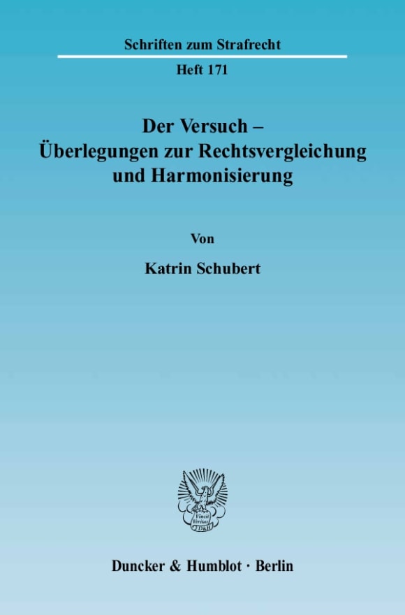 Cover Der Versuch - Überlegungen zur Rechtsvergleichung und Harmonisierung