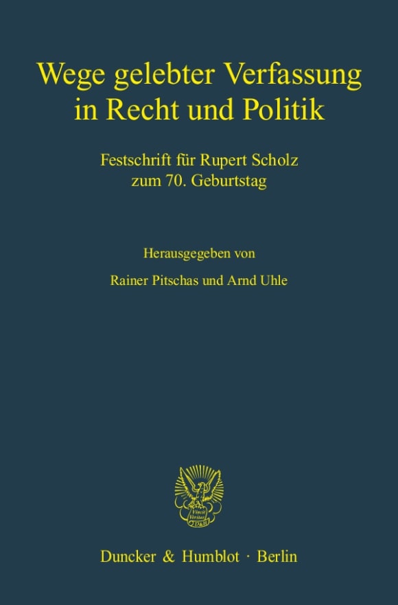 Cover Wege gelebter Verfassung in Recht und Politik