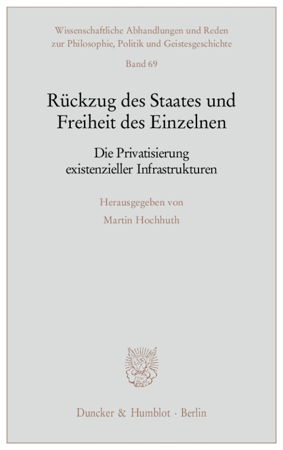 Cover Rückzug des Staates und Freiheit des Einzelnen