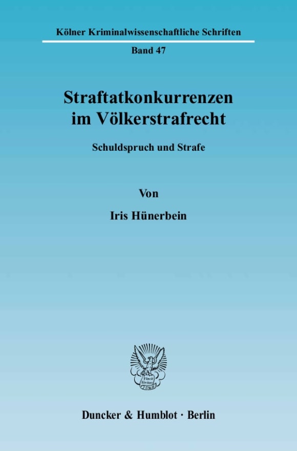 Cover Straftatkonkurrenzen im Völkerstrafrecht