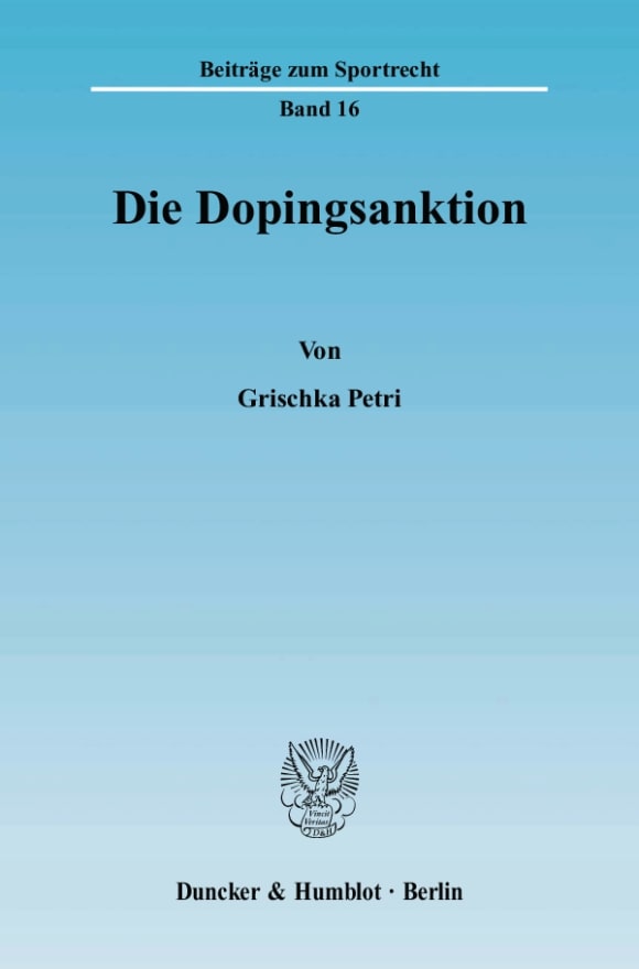 Cover Die Dopingsanktion