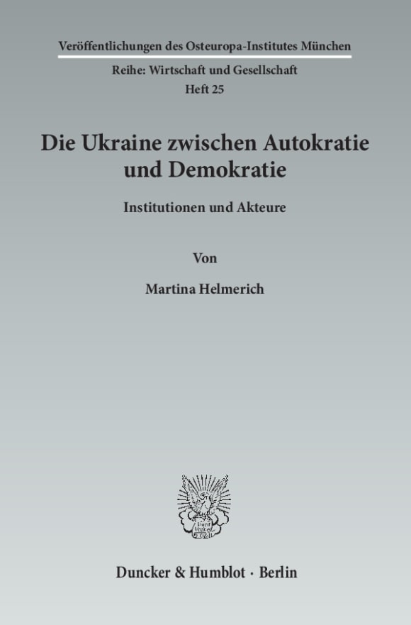 Cover Veröffentlichungen des Osteuropa-Institutes, München. Reihe: Wirtschaft und Gesellschaft (OIM)