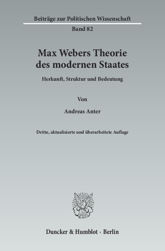 Cover Max Webers Theorie des modernen Staates