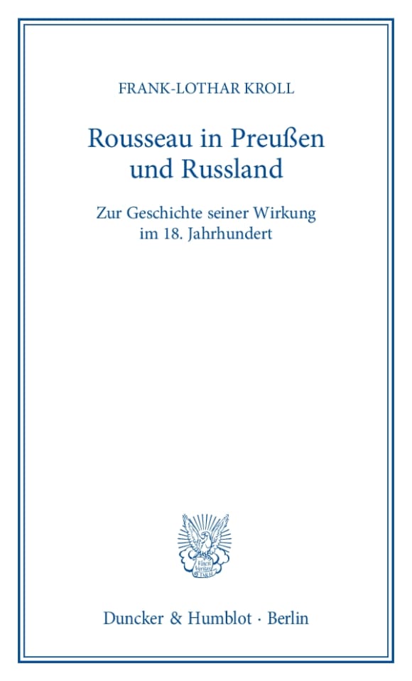 Cover Rousseau in Preußen und Russland