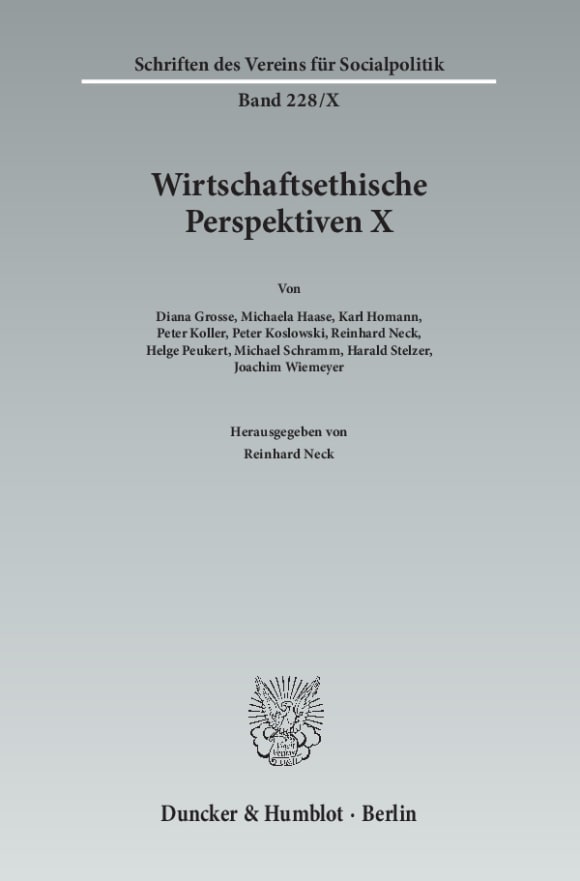 Cover Wirtschaftsethische Perspektiven X