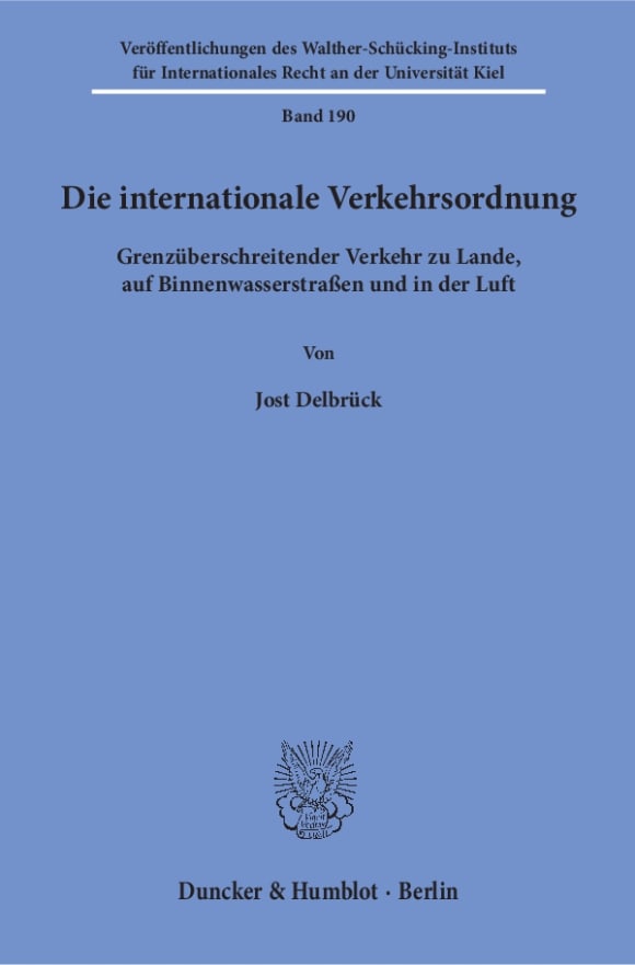 Cover Die internationale Verkehrsordnung